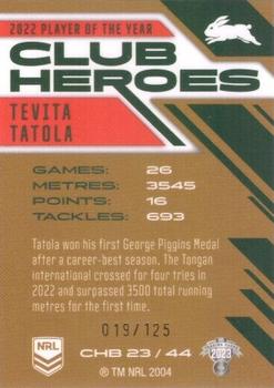 2023 NRL Traders Titanium - Club Heroes Bronze #CHB23 Tevita Tatola Back